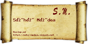 Sáhó Médea névjegykártya